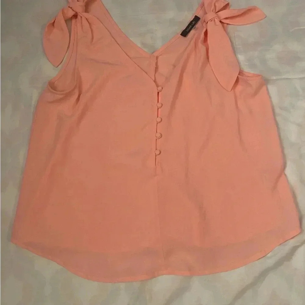 Women’s Sugar Lips Blouse - Tied Trap - Orange - Size S - Very Trendy - Picture 3 of 4